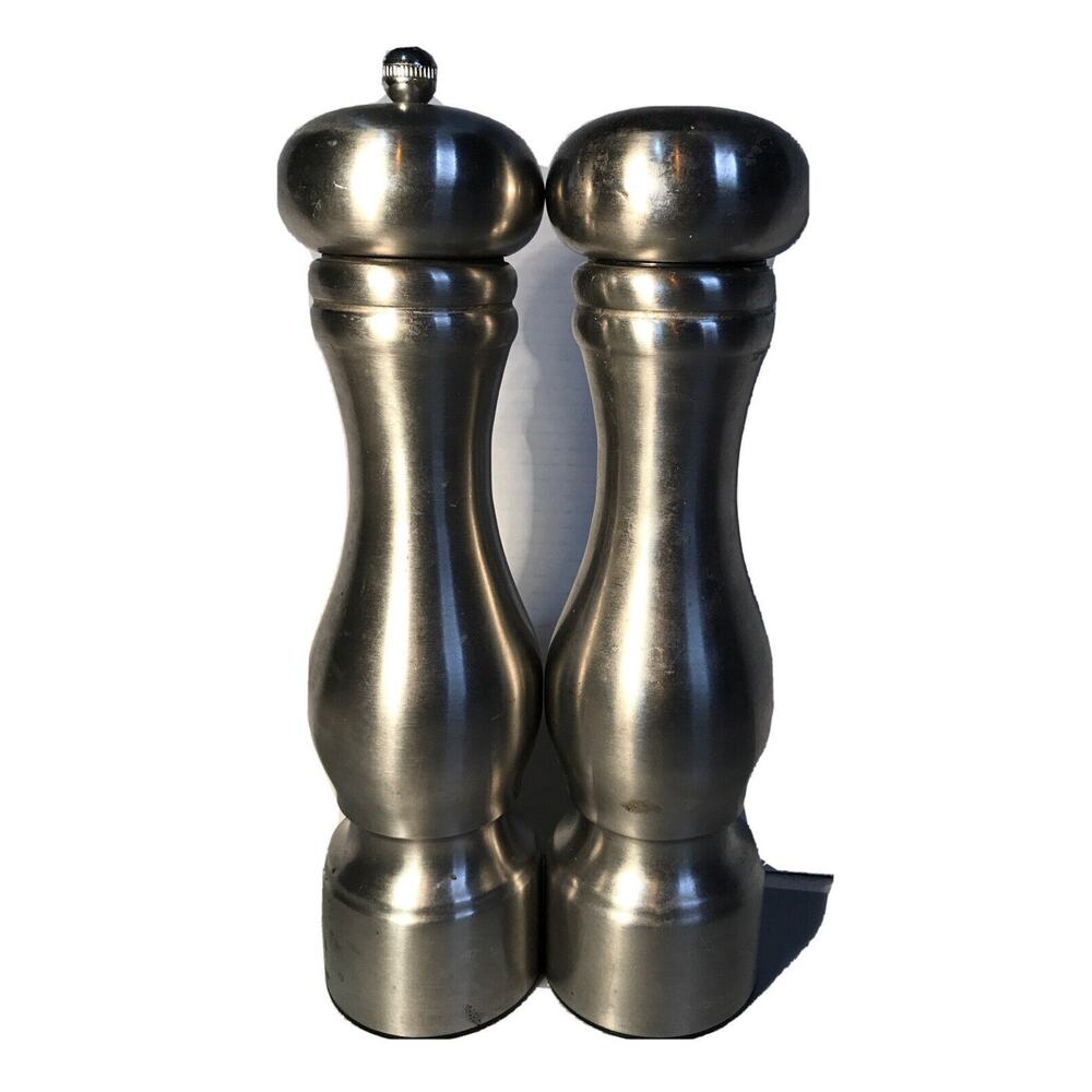 Olde Thompson Carbon Steel Salt & Pepper Shakers Stainless Steel 9.5"H